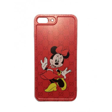 Чехол силиконовый красный с рисунком Gucci Минни Маус для Apple iPhone 7 Plus/8 Plus